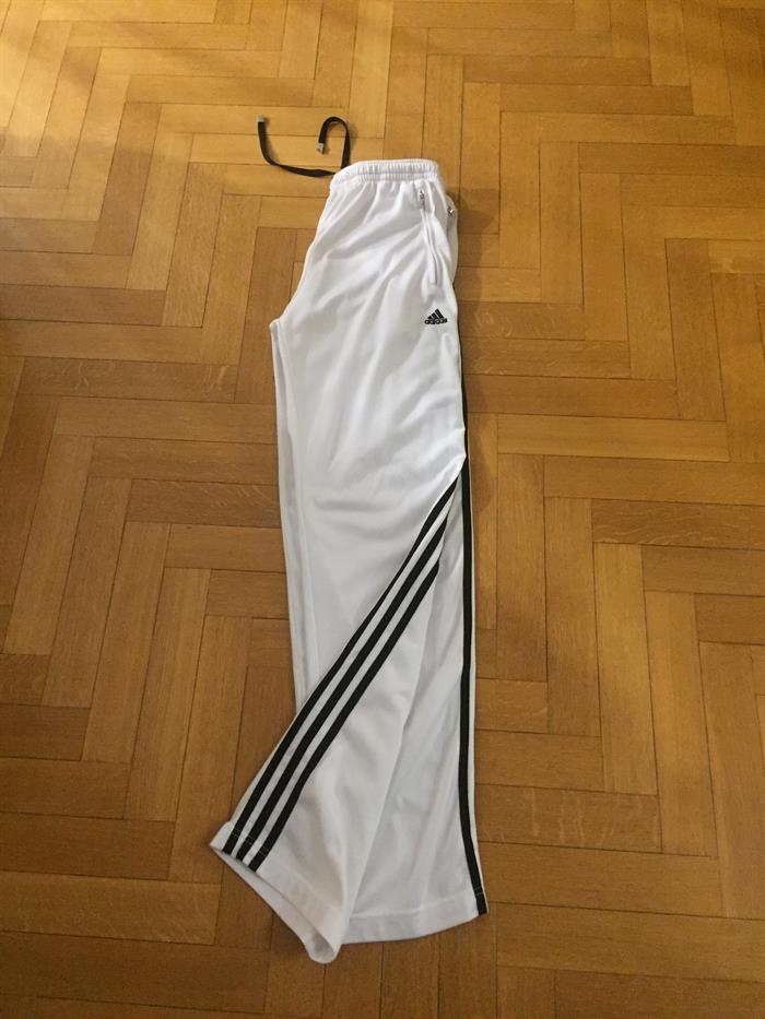 pantaloni adidas strisce bianche